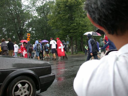 Parade im Regen